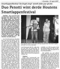 'Duo Penotti won in april 2007 in Houten de publieksprijs en de eerste prijs.'